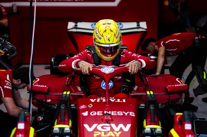 Lewis Hamilton in his Ferrari at Saudi Arabian Grand Prix this year. Photo: Antonin Vincent/Zuma Press