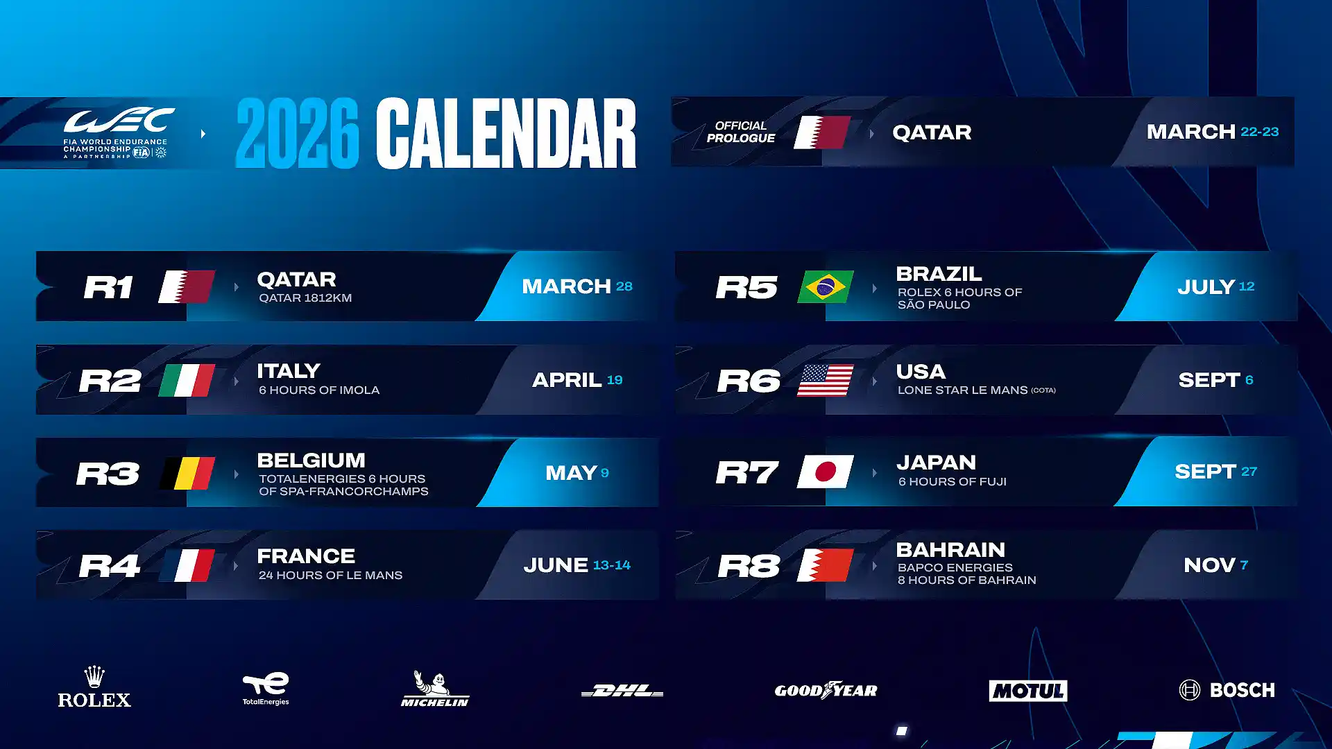 FIA WEC 2026, World Endurance Championship, Hypercar, Racing Calendar, Endurance Racing